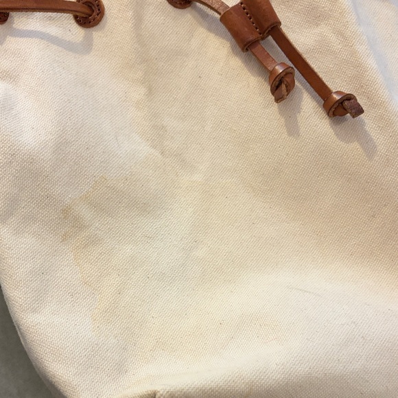 Madewell Natural Canvas & Brown Leather Drawstring Backpack - Picture 8 of 11
